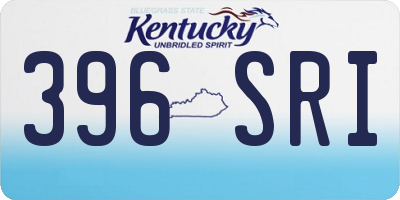 KY license plate 396SRI