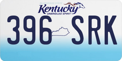KY license plate 396SRK