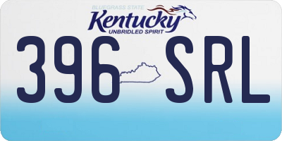 KY license plate 396SRL
