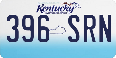 KY license plate 396SRN