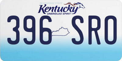 KY license plate 396SRO