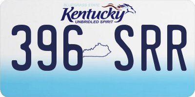 KY license plate 396SRR