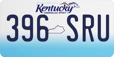 KY license plate 396SRU