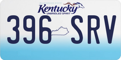 KY license plate 396SRV