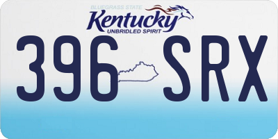 KY license plate 396SRX