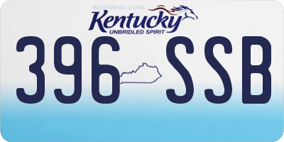 KY license plate 396SSB