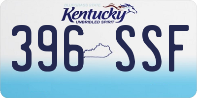KY license plate 396SSF