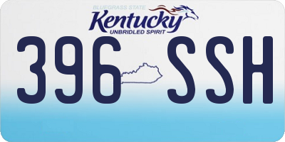 KY license plate 396SSH