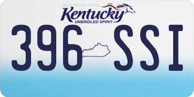 KY license plate 396SSI