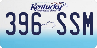 KY license plate 396SSM