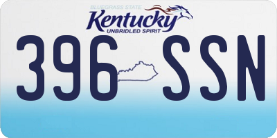 KY license plate 396SSN