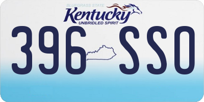 KY license plate 396SSO