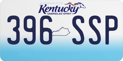 KY license plate 396SSP