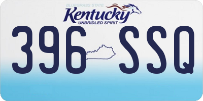 KY license plate 396SSQ