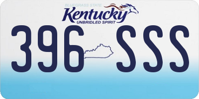 KY license plate 396SSS