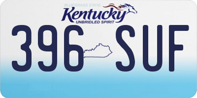KY license plate 396SUF
