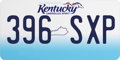 KY license plate 396SXP