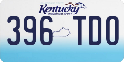 KY license plate 396TDO