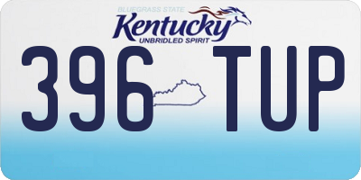 KY license plate 396TUP