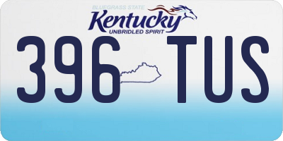 KY license plate 396TUS