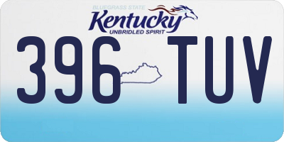 KY license plate 396TUV