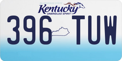 KY license plate 396TUW