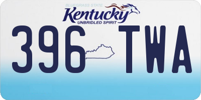 KY license plate 396TWA