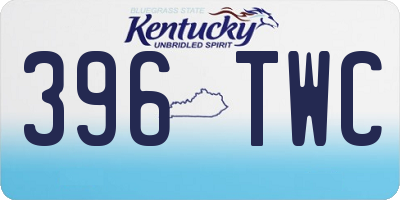 KY license plate 396TWC