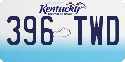 KY license plate 396TWD