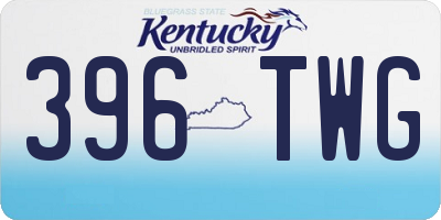 KY license plate 396TWG