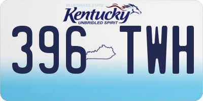 KY license plate 396TWH