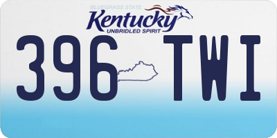 KY license plate 396TWI