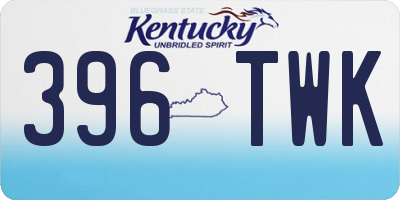KY license plate 396TWK