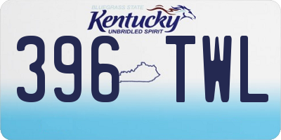KY license plate 396TWL
