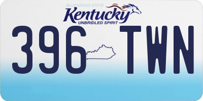 KY license plate 396TWN