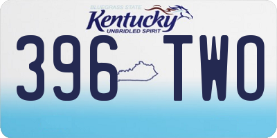 KY license plate 396TWO