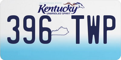 KY license plate 396TWP