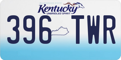KY license plate 396TWR