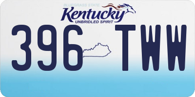 KY license plate 396TWW