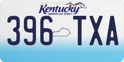 KY license plate 396TXA