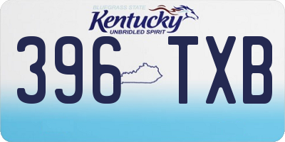 KY license plate 396TXB