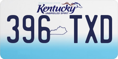 KY license plate 396TXD