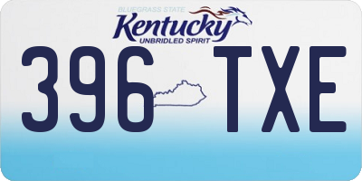 KY license plate 396TXE