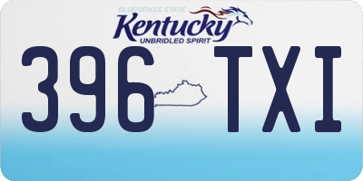 KY license plate 396TXI