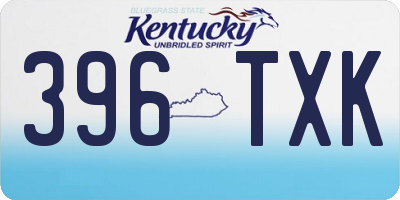 KY license plate 396TXK