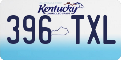 KY license plate 396TXL