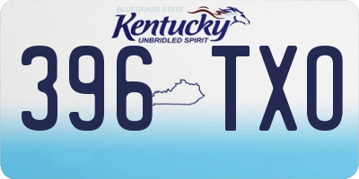 KY license plate 396TXO