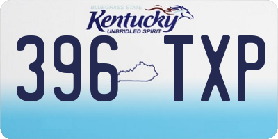 KY license plate 396TXP