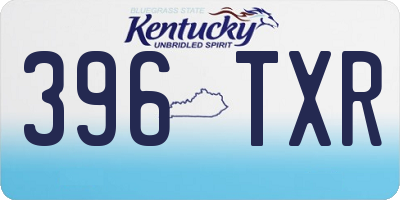 KY license plate 396TXR