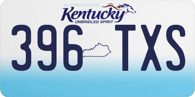 KY license plate 396TXS